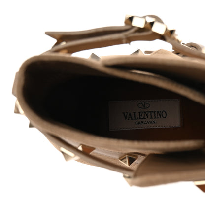 Valentino Garavani Suede Rockstud Double Buckle 100mm Block Heel Ankle Boots 41 8 of 10