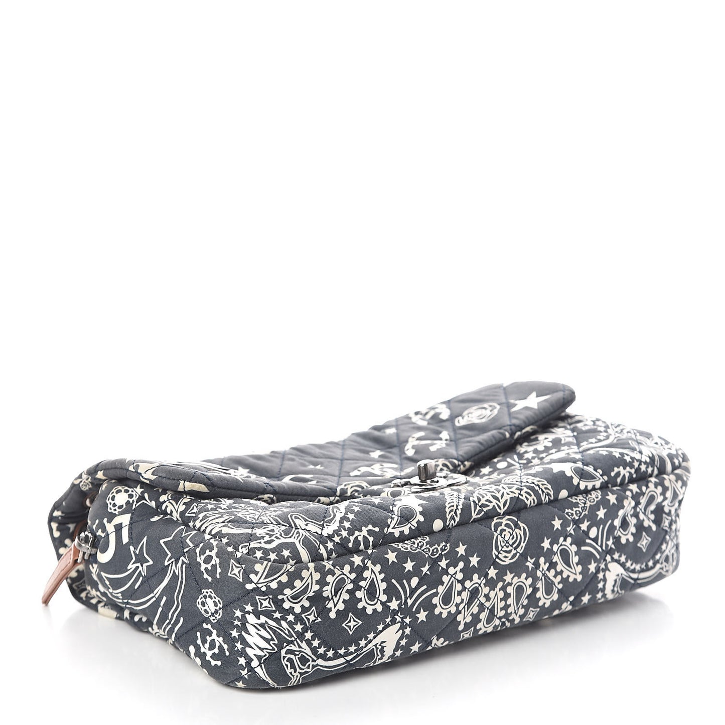 Cotton Quilted Paris Dallas Medium Bandana Flap Blue