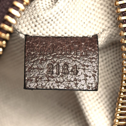 Gucci Monogram Jumbo GG Textured Dollar Calfskin Web Mini Crossbody Bag Camel Ebony New Acero 7 of 9