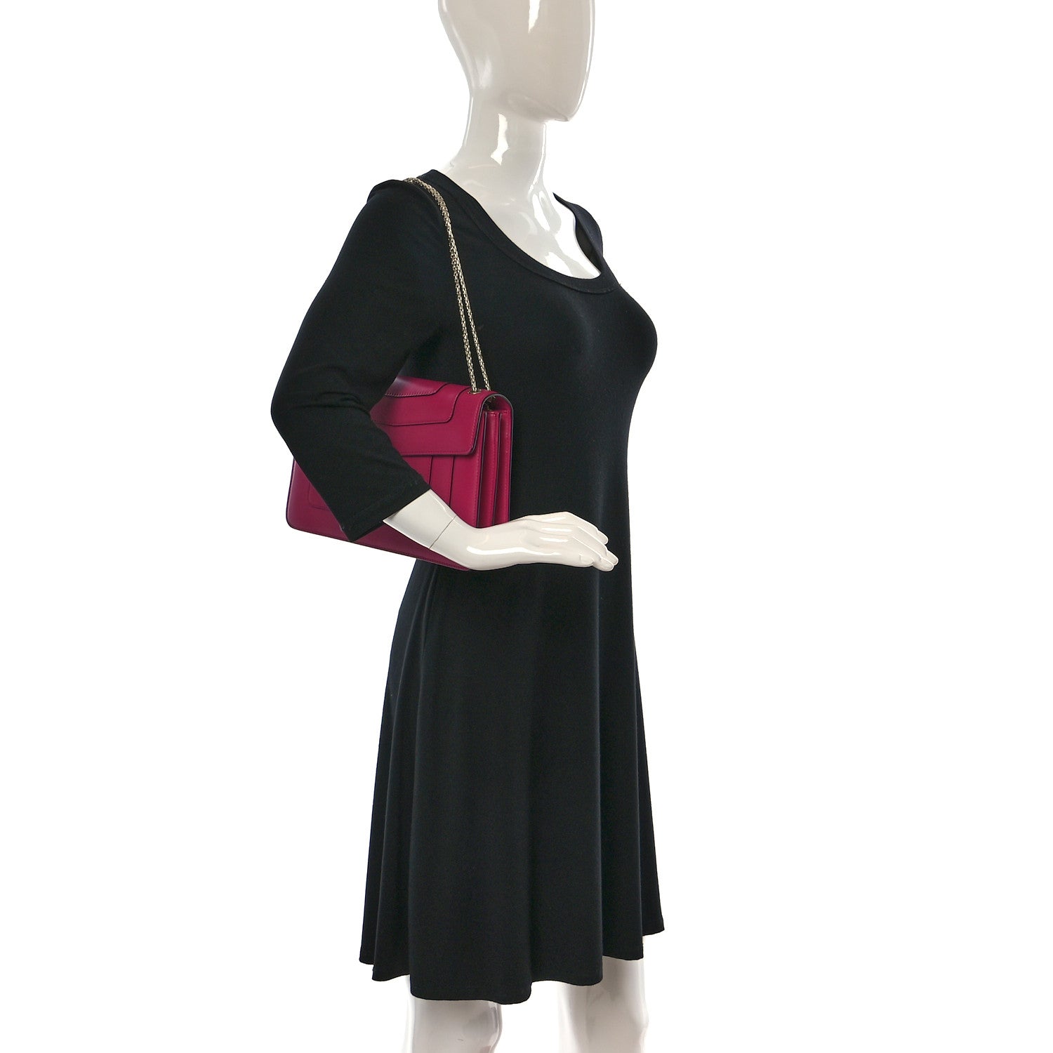 Bulgari Calfskin Serpenti Forever Shoulder Bag Pink 2 of 8