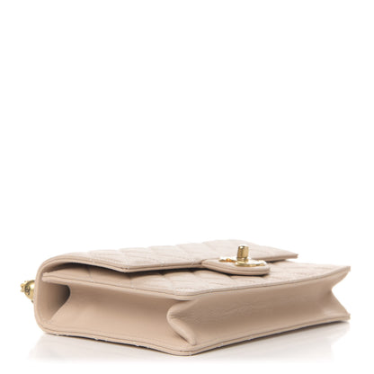 Chanel Lambskin Quilted Small Chic Pearls Flap Beige 4 of 11