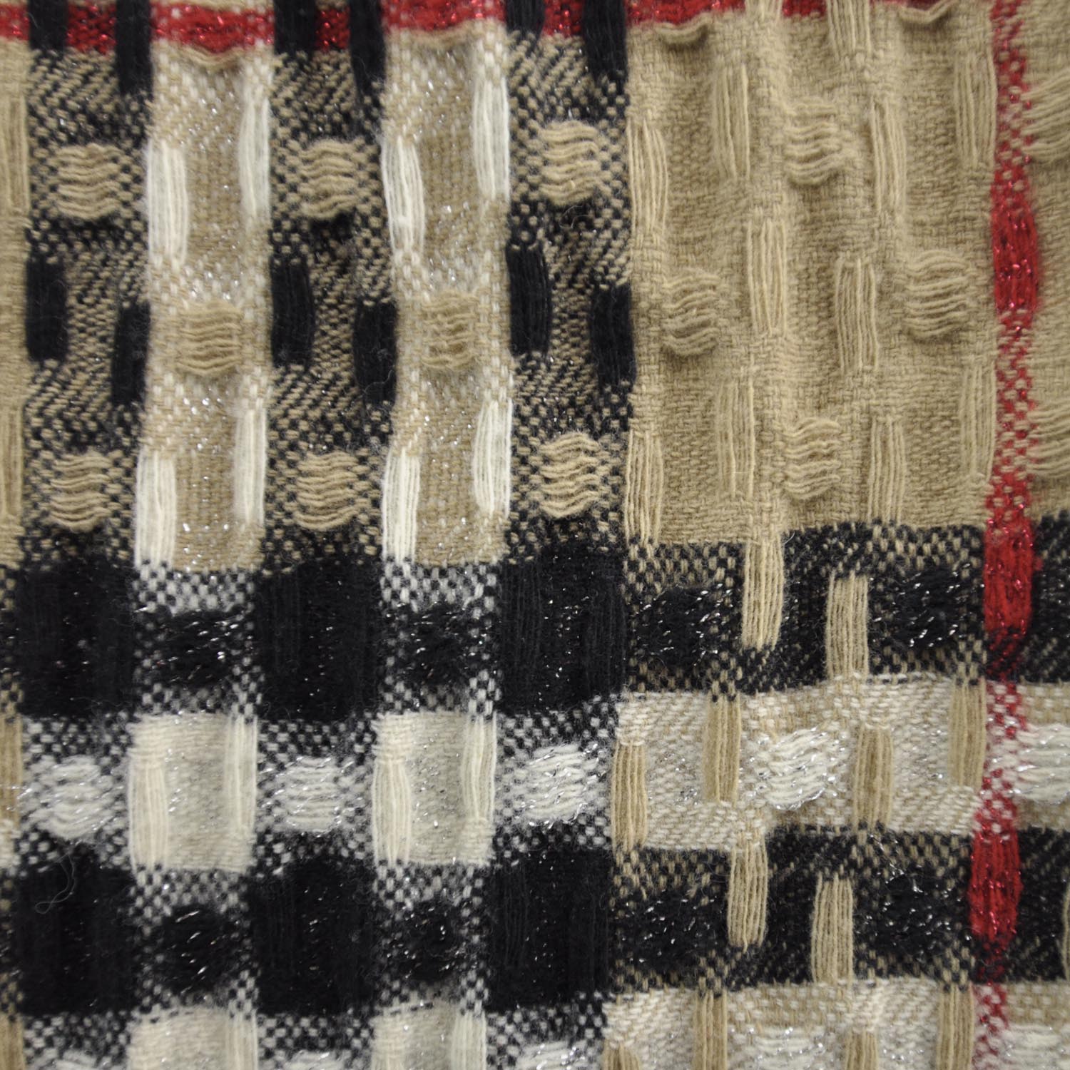 Burberry Merino Wool Cashmere Check Scarf Camel 4 of 4