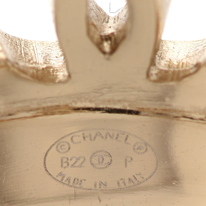 Chanel Metal Lambskin CC Ring Gold Black 4 of 4