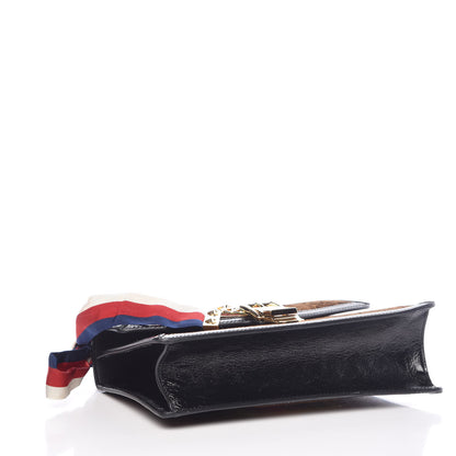 Gucci Velvet GG Monogram Web Small Sylvie Shoulder Bag Brown Black Oro Vecchio 5 of 8