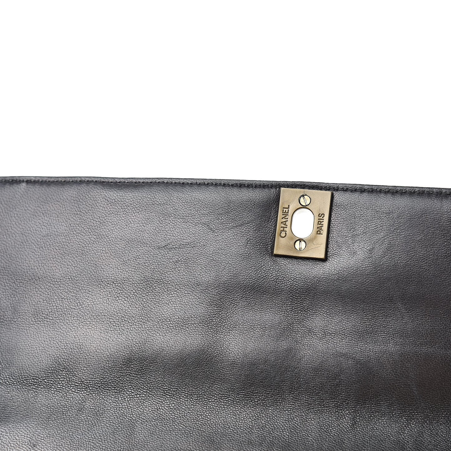 Lambskin East West Chocolate Bar Flap Black