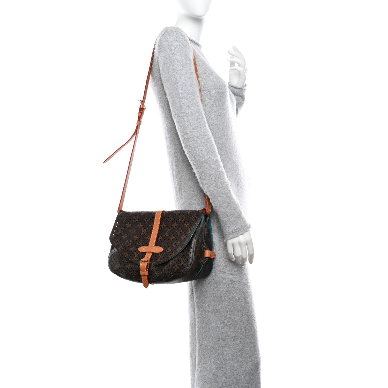 Louis Vuitton Monogram SC Flore Saumur Teal 2 of 10