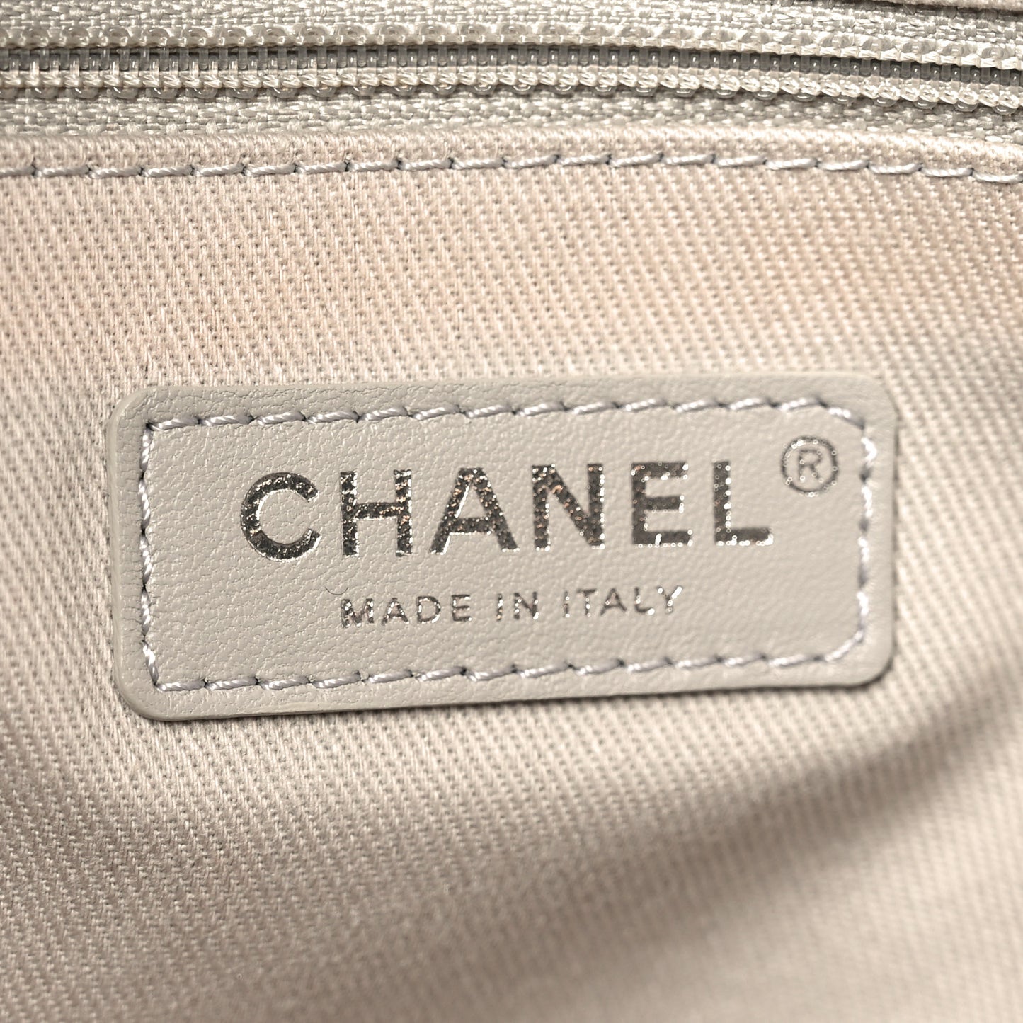 Striped Canvas Small Deauville Tote Dark Grey