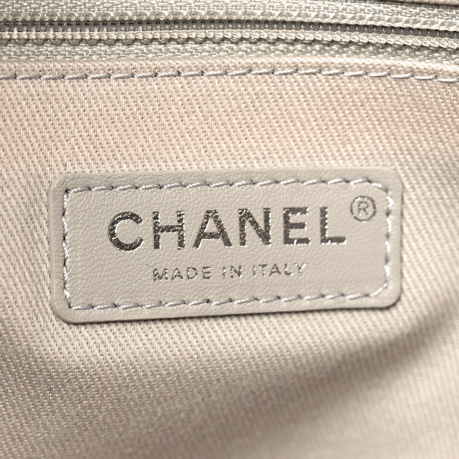 Chanel Striped Canvas Small Deauville Tote Dark Grey 6 of 11