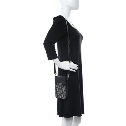 Christian Dior Oblique Calfskin Vertical Pouch Black 2 of 11