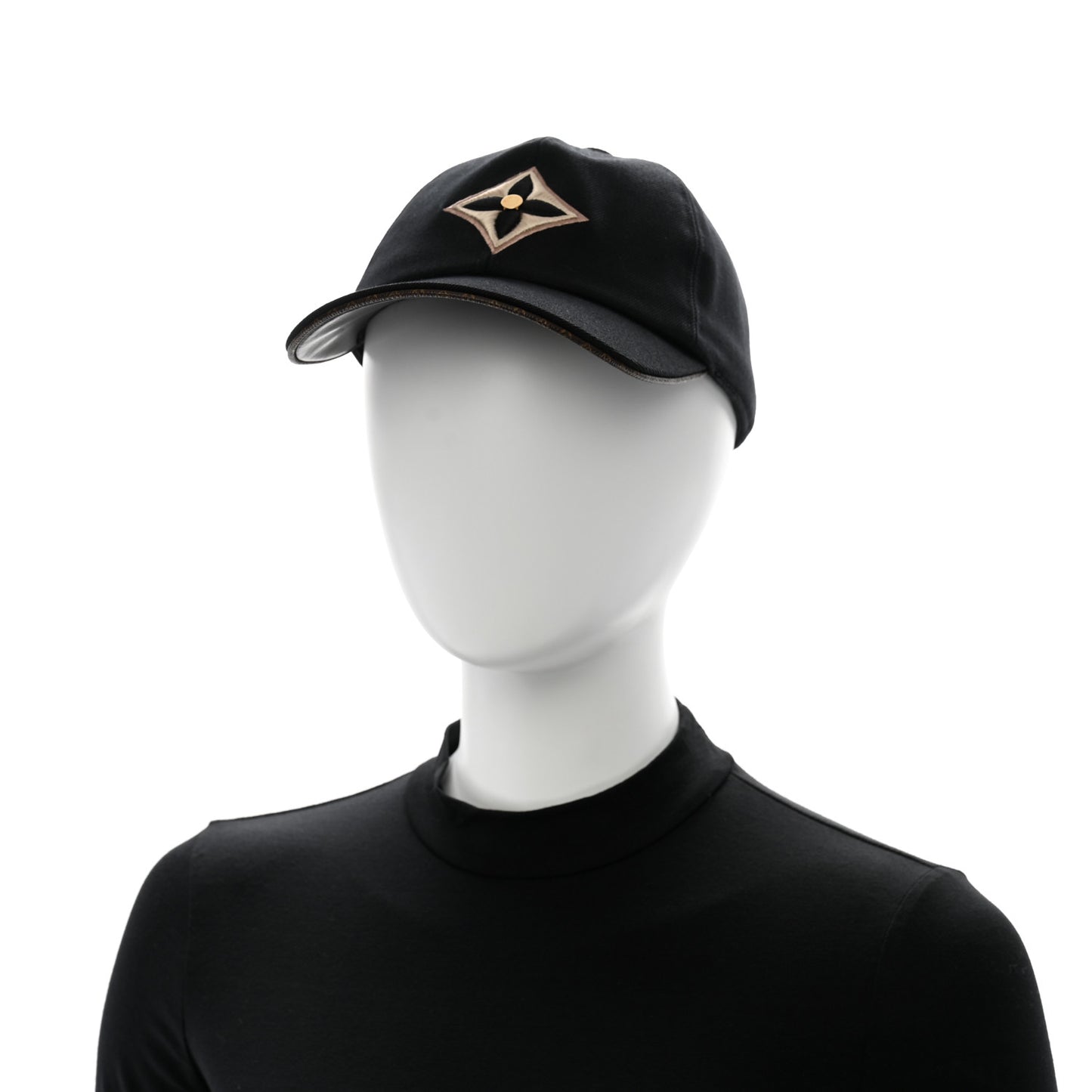 Monogram Cotton Jacquard Embroidered LV Day Cap M Black