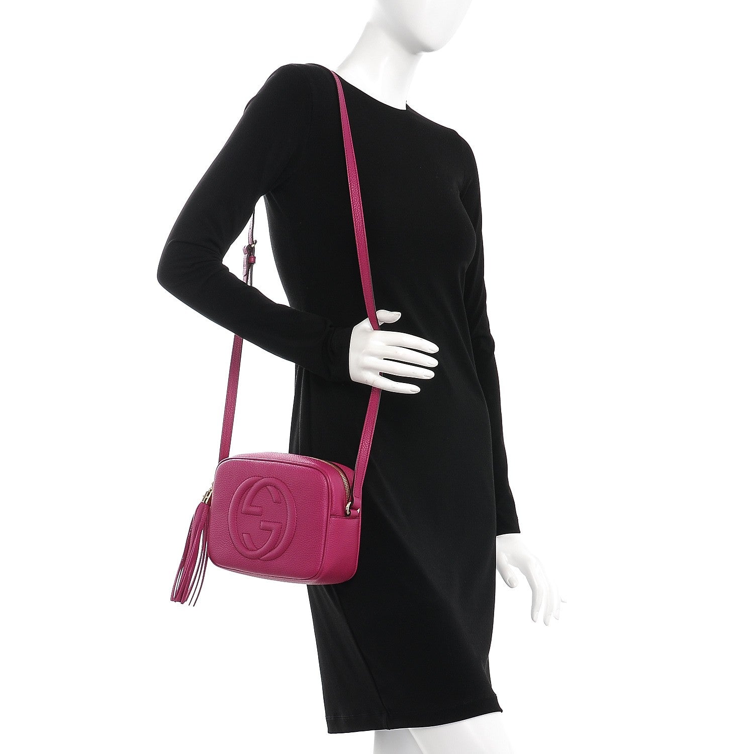 Gucci Pebbled Calfskin Small Soho Disco Bag Bright Bougainvillea 2 of 7