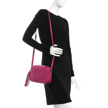Gucci Pebbled Calfskin Small Soho Disco Bag Bright Bougainvillea 2 of 7