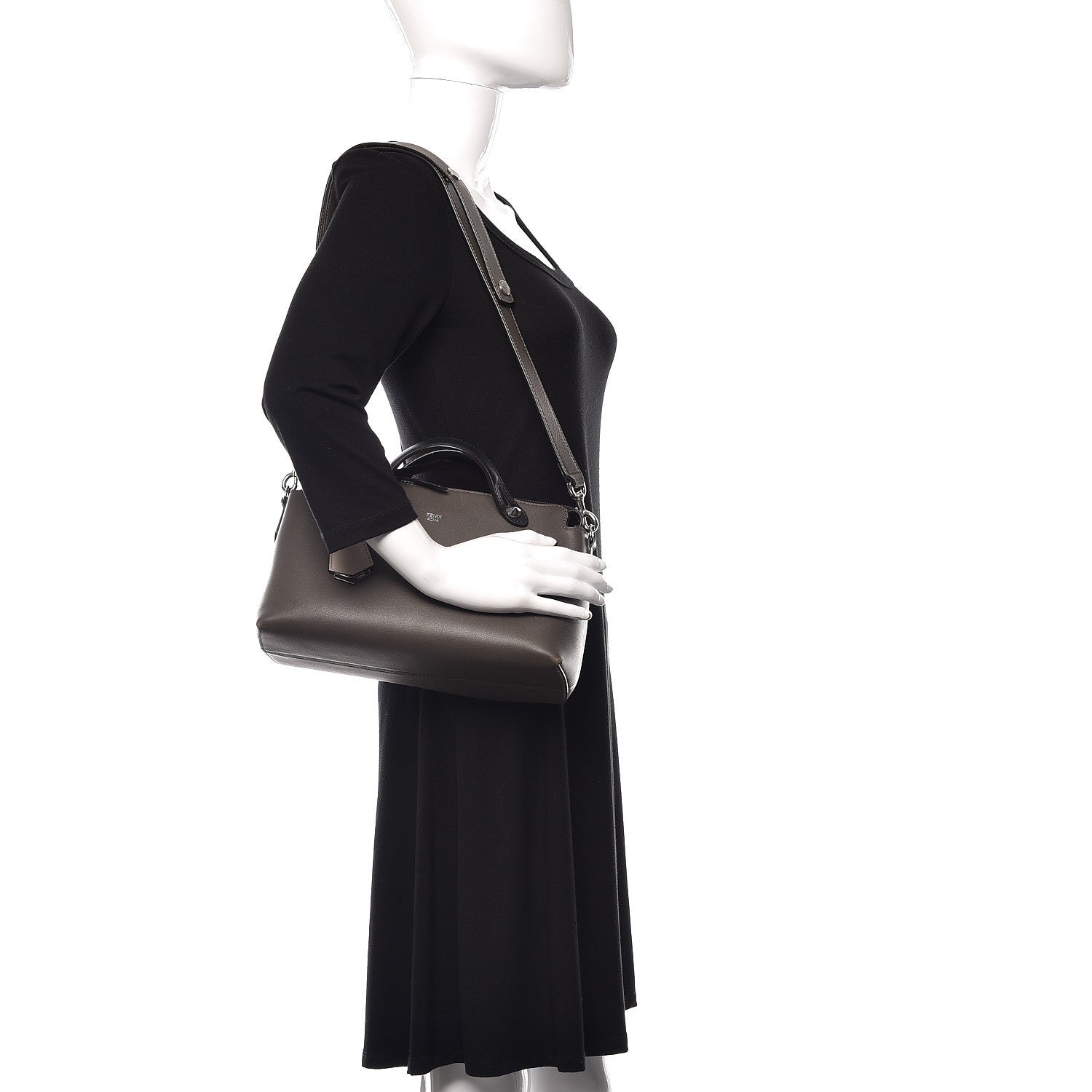 Fendi Vitello Dolce 4 Color Medium By The Way Boston Bag Carbone Grigio Polvere Multicolor 2 of 15
