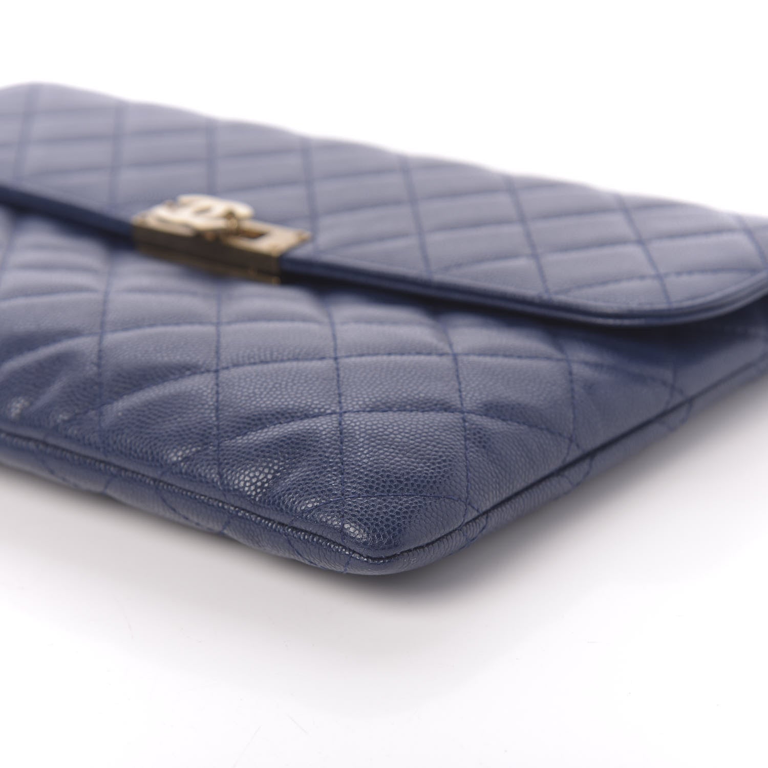 Chanel Caviar Quilted Medium Golden Class Pouch Navy 7 of 11