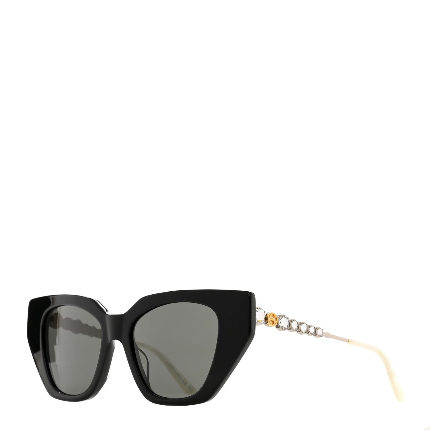 Acetate Crystal Embellished Cat Eye Sunglasses GG0641S Black