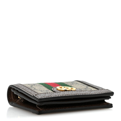 Gucci GG Supreme Monogram Web Ophidia Card Case Beige New Acero 4 of 9
