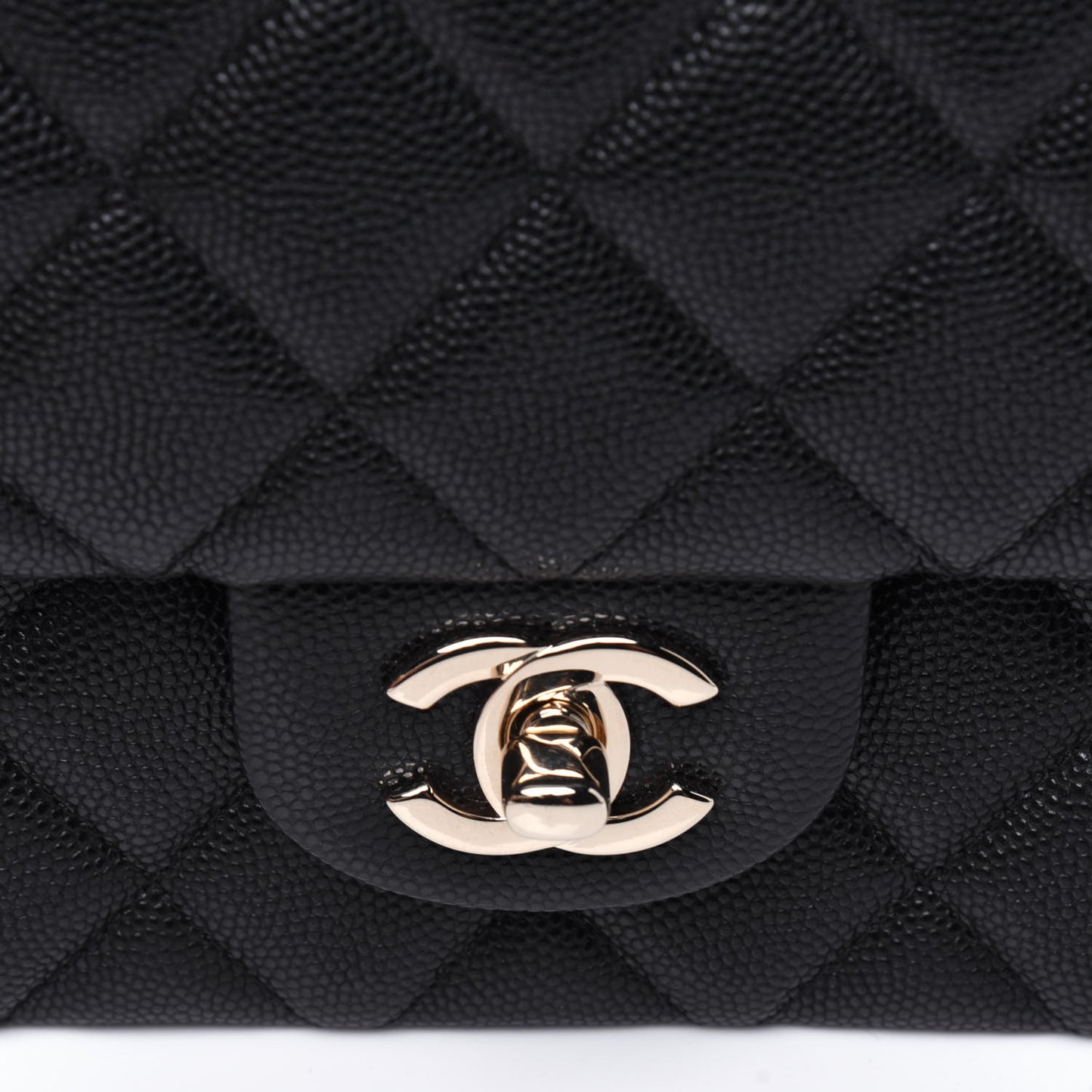 Caviar Quilted Flap Clutch Black