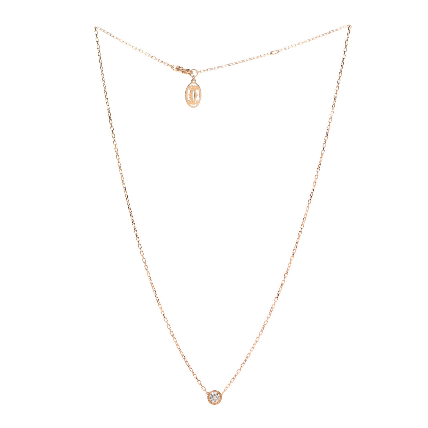 Cartier 18K Pink Gold Diamond LM D'Amour Pendant Necklace 3 of 6