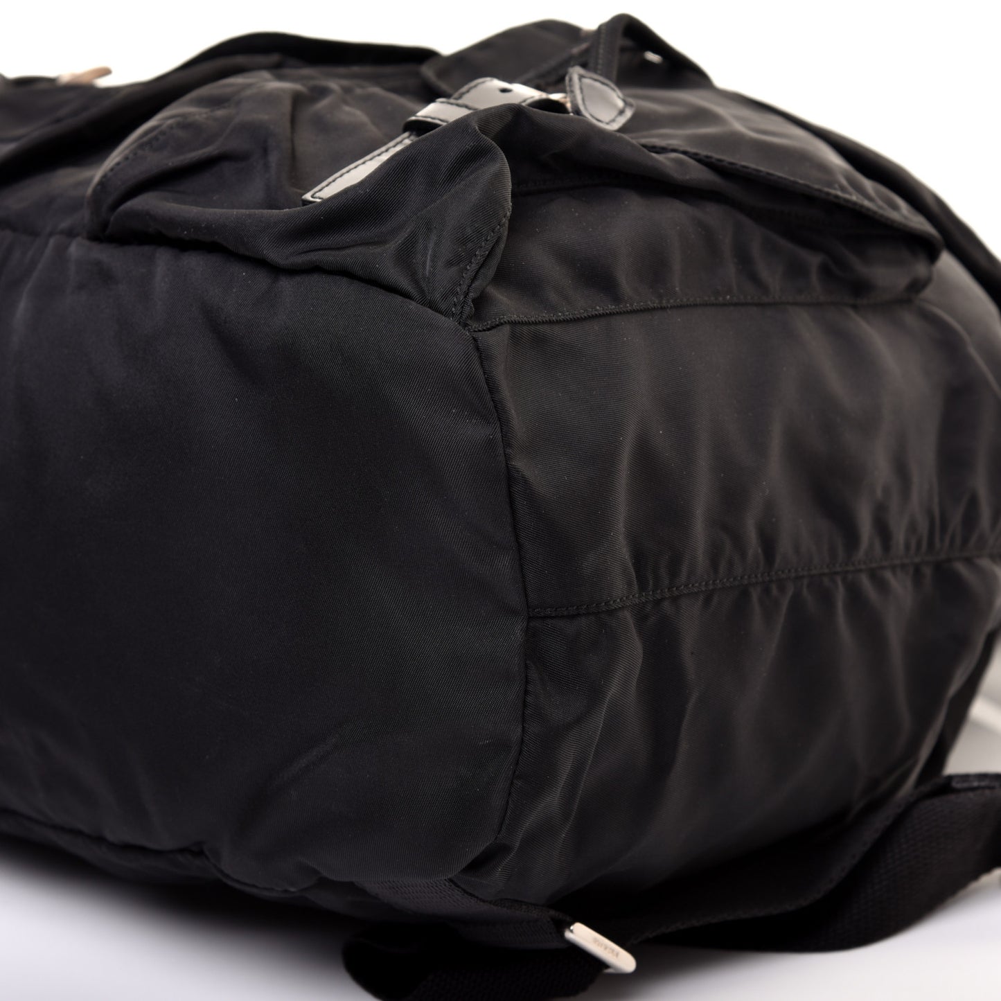 Tessuto Nylon Vela Saffiano Large Backpack Black