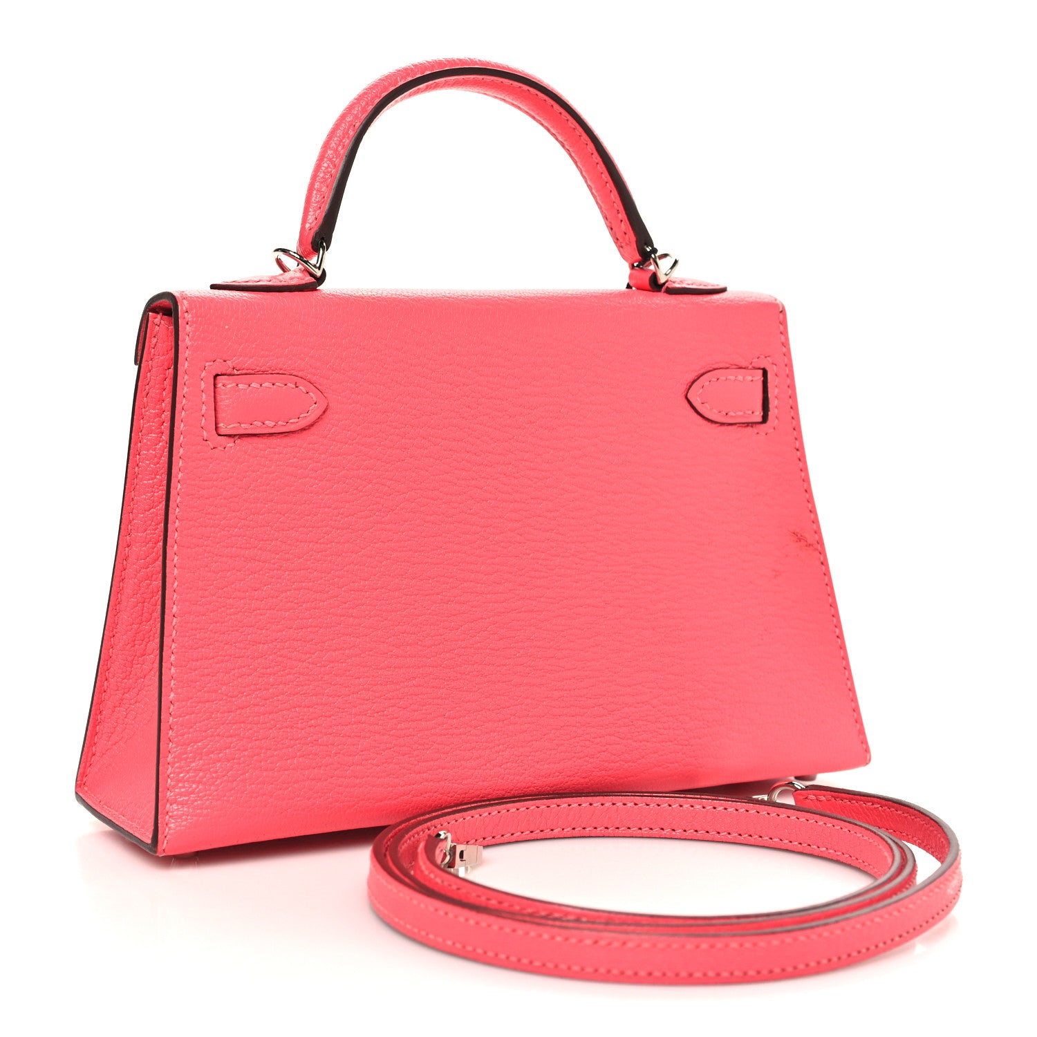 Hermes Chevre Mysore Mini Kelly Sellier 20 Rose Lipstick 3 of 11