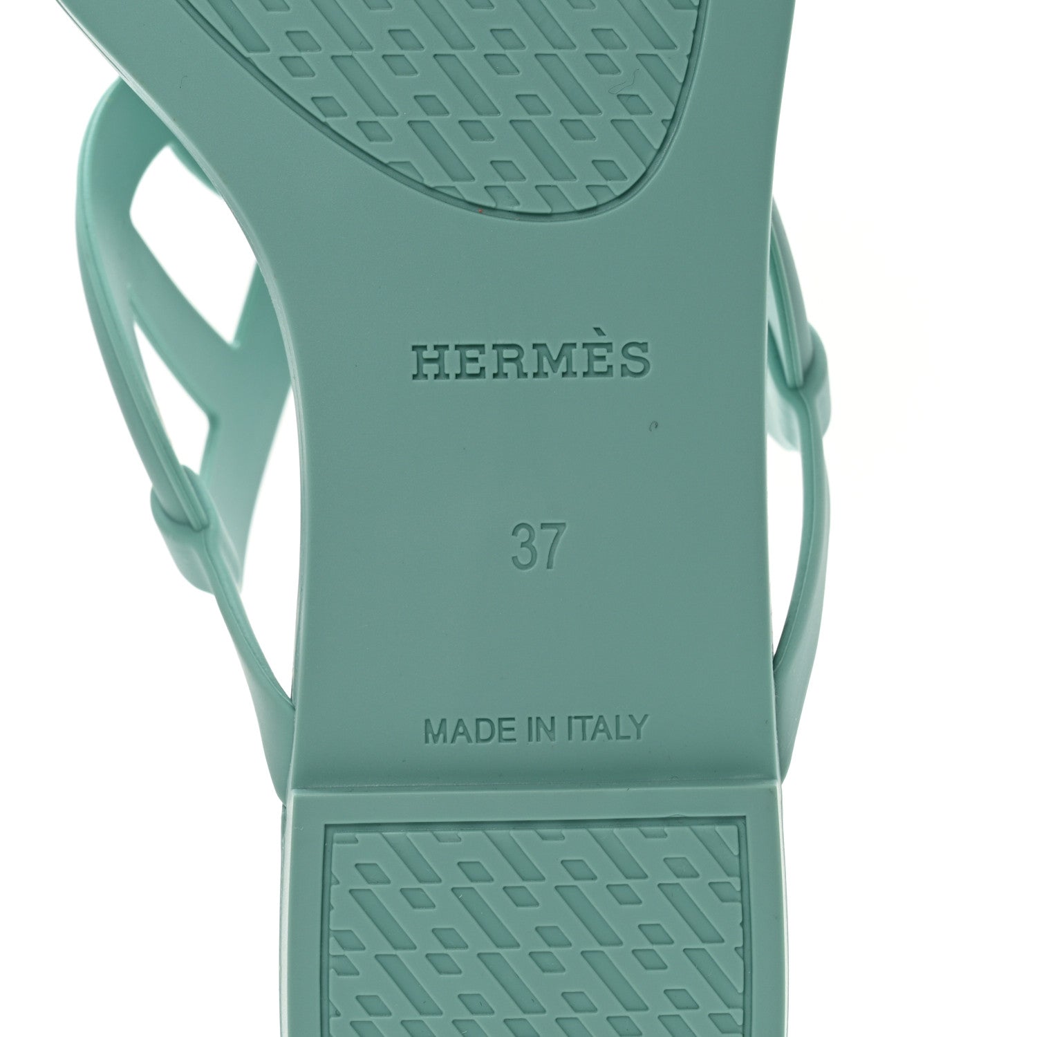 Hermes Rubber Womens Egerie Sandals 37 Vert Embrun 7 of 8