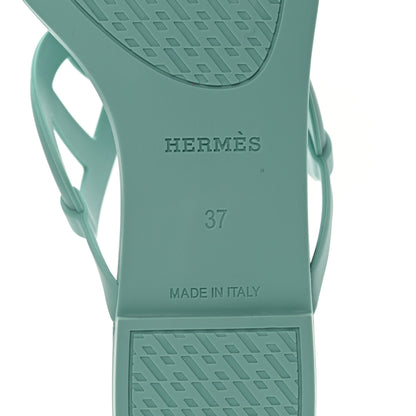 Hermes Rubber Womens Egerie Sandals 37 Vert Embrun 7 of 8