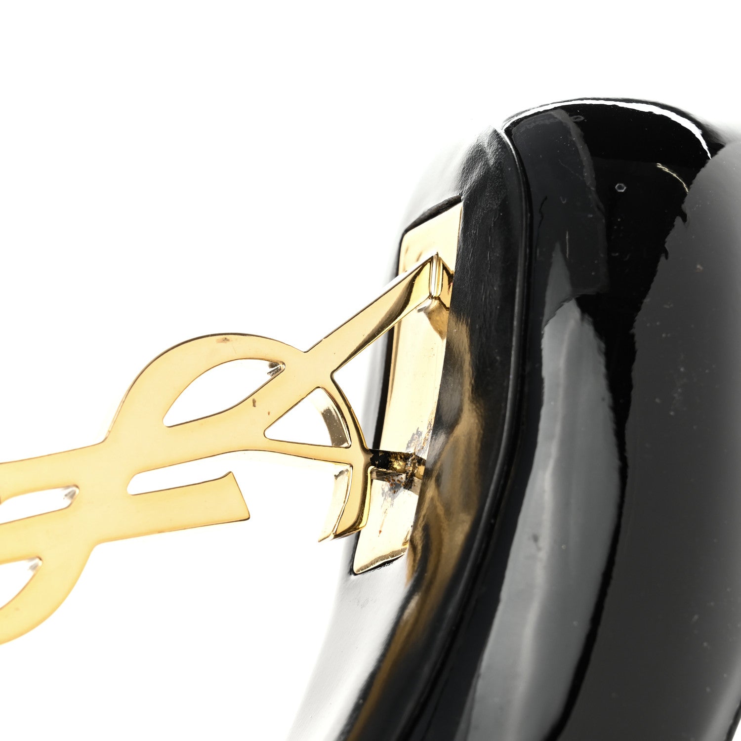Saint Laurent Patent Calfskin Opyum Pumps 39.5 Black Gold 14 of 16