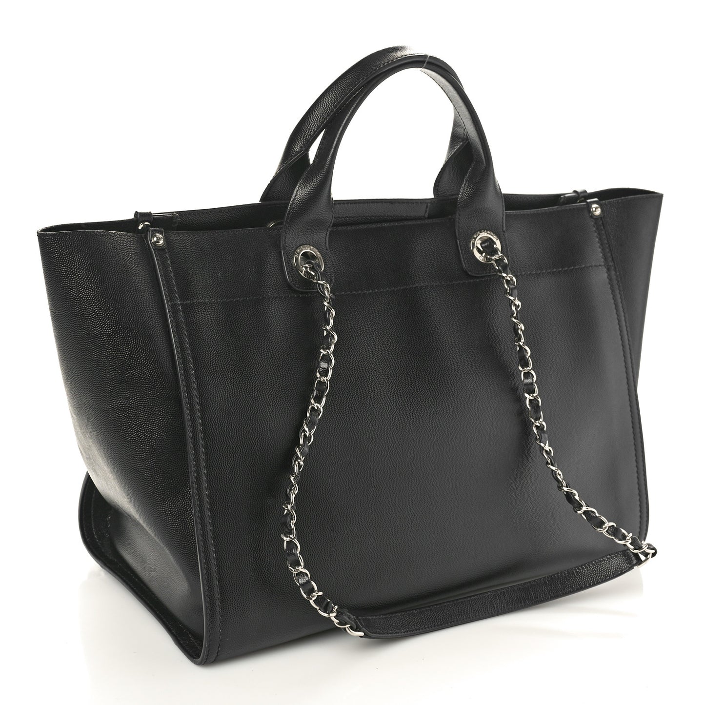 Caviar Medium Studded Deauville Tote Black