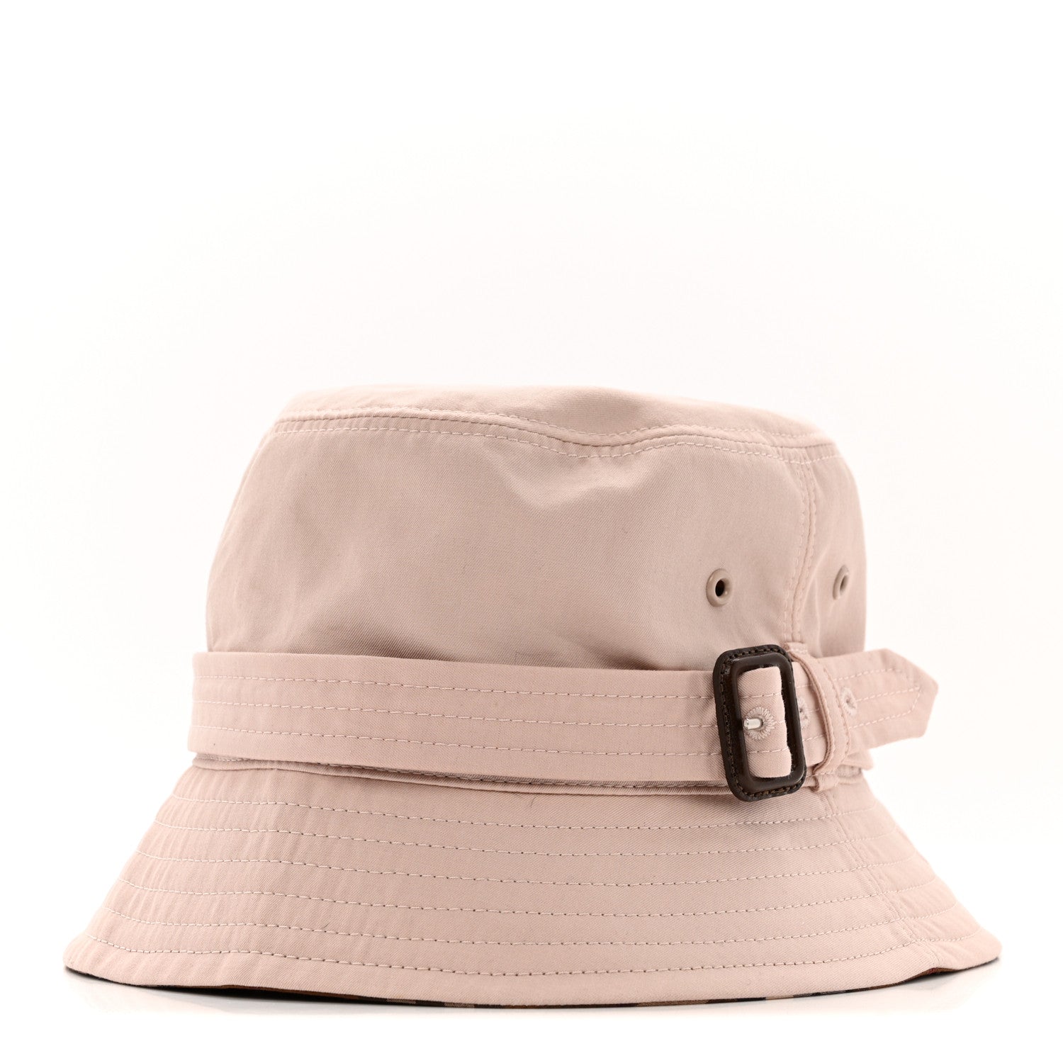 Burberry Cotton Gabardine Burberry Check Belted Heritage Bucket Hat M Sugar Pink 1 of 12