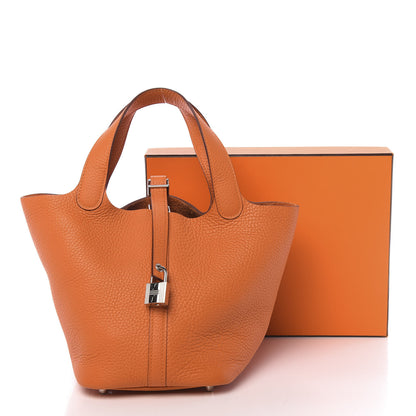 Hermes Taurillon Clemence Picotin Lock 18 PM Orange 11 of 11