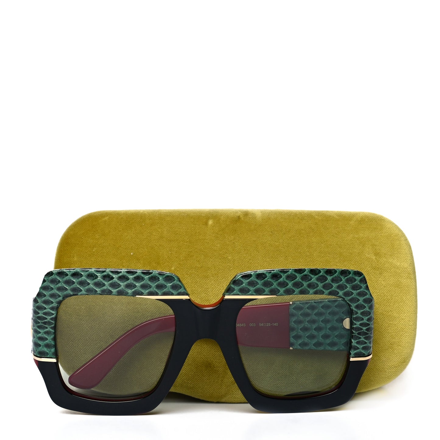 Snakeskin Acetate Square Sunglasses GG0484S Multicolor