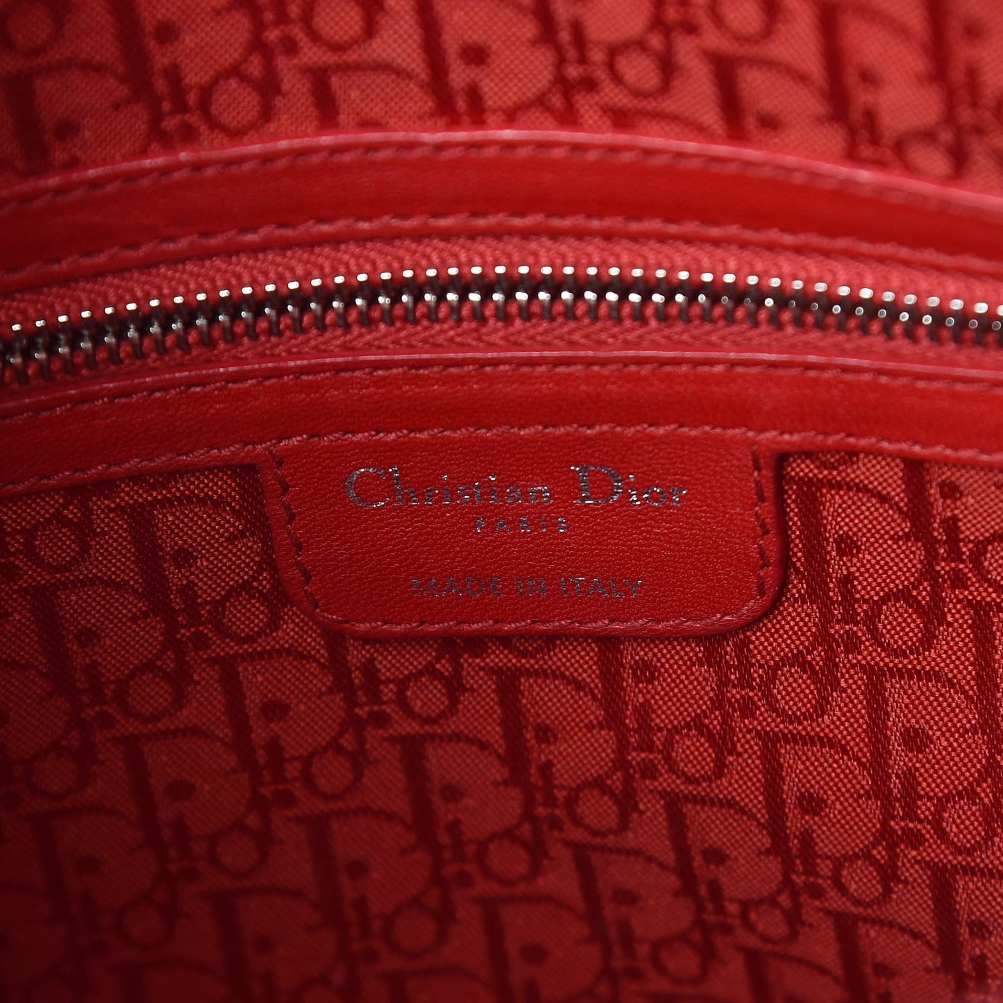 Lambskin Cannage Large Lady Dior Red
