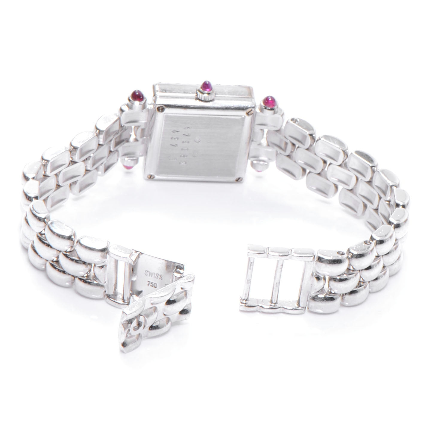 18K White Gold Diamond Pave Bezel 17mm Happy Diamonds Quartz Watch