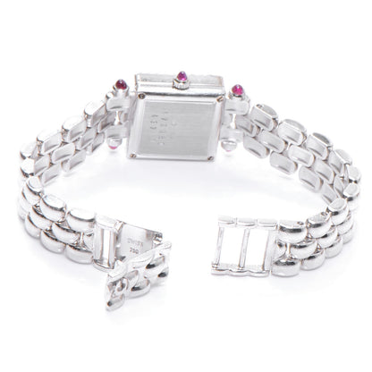 Chopard 18K White Gold Diamond Pave Bezel 17mm Happy Diamonds Quartz Watch 4 of 6