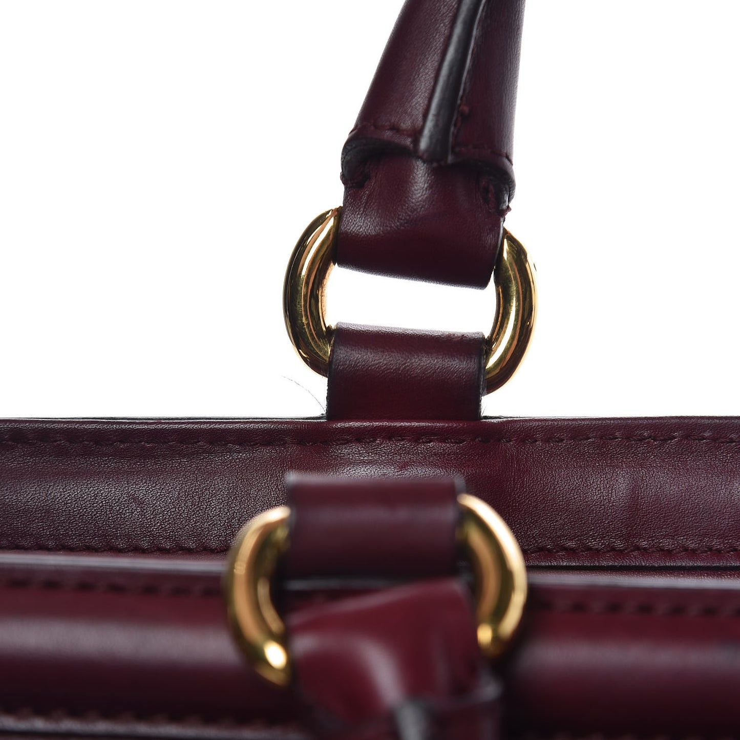 Calfskin Duilio Brogue Top Handle Bag Burgundy