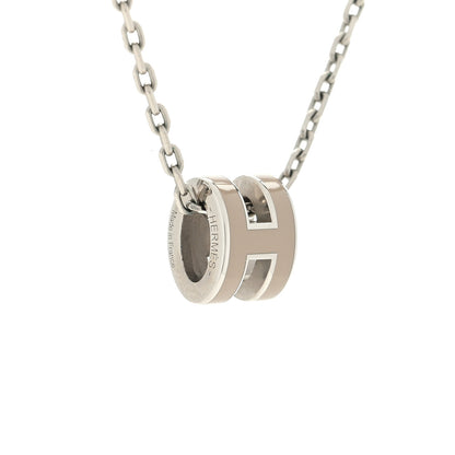 Hermes Palladium Mini Pop H Pendant Necklace Marron Glace 4 of 5