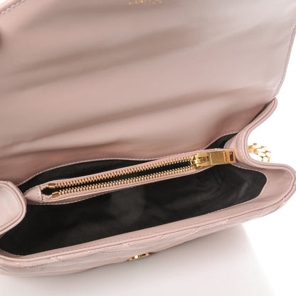 Saint Laurent Calfskin Suede Matelasse Chevron Medium Monogram College Bag Rose Poudre 5 of 9