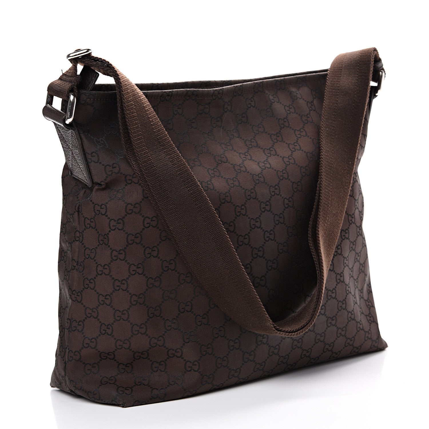 Gucci Nylon Monogram Large Messenger Brown 2 of 15