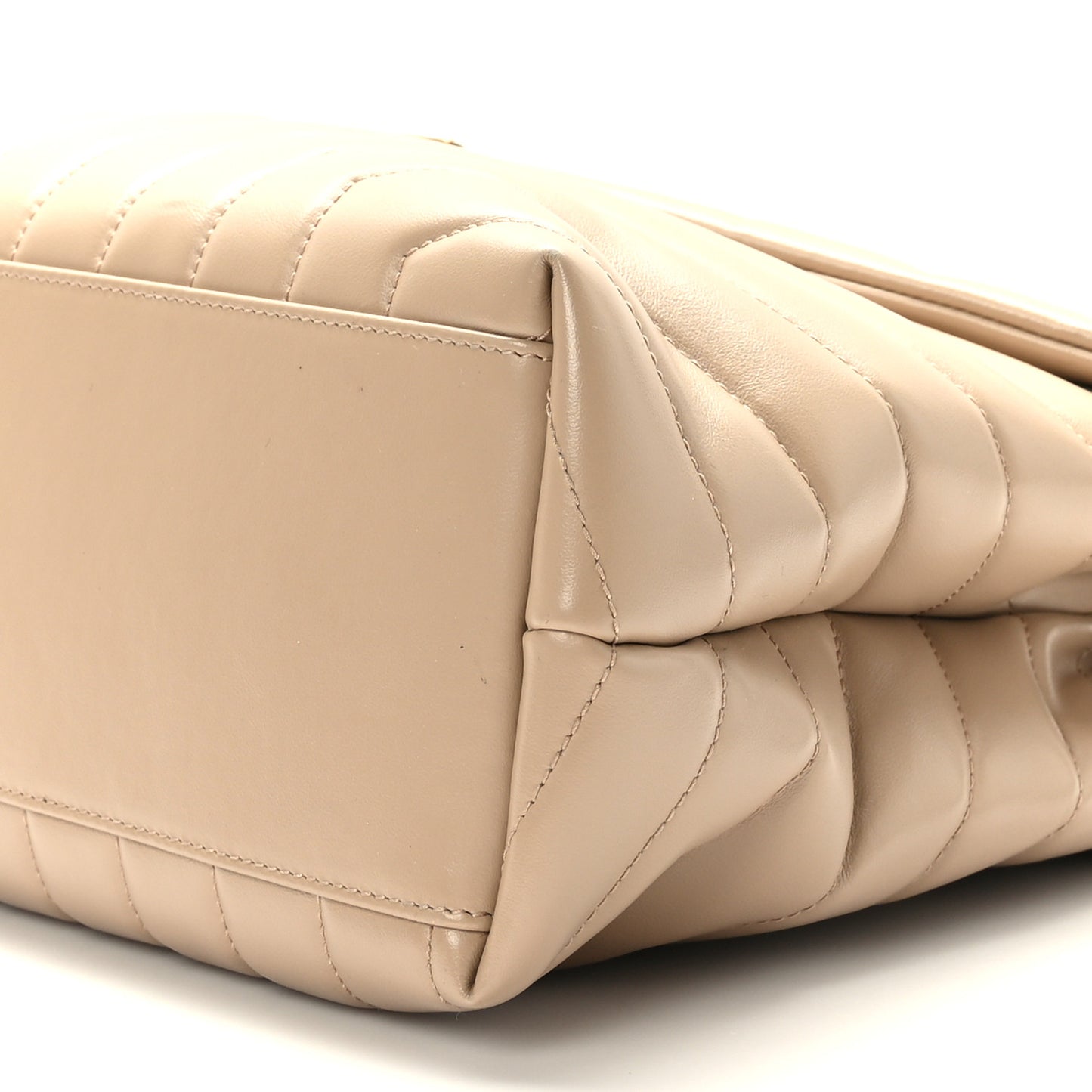 Calfskin Y Quilted Monogram Medium Loulou Chain Satchel Dark Beige
