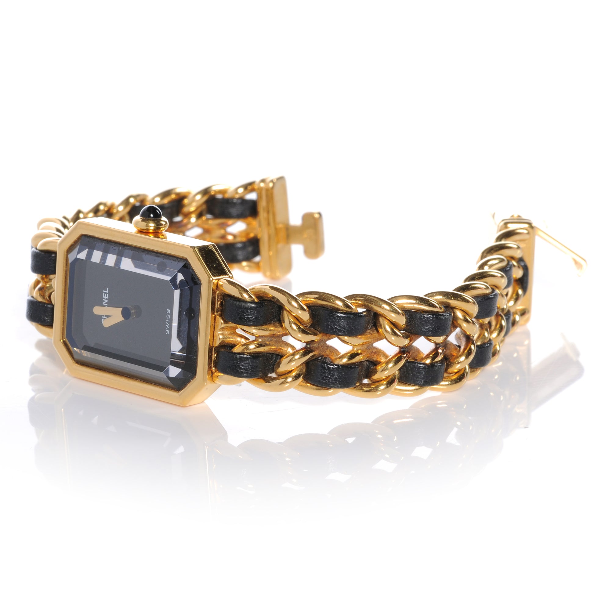 Chanel Stainless Steel Lambskin 20mm Chain Premiere Quartz Watch Gold M 6 of 8