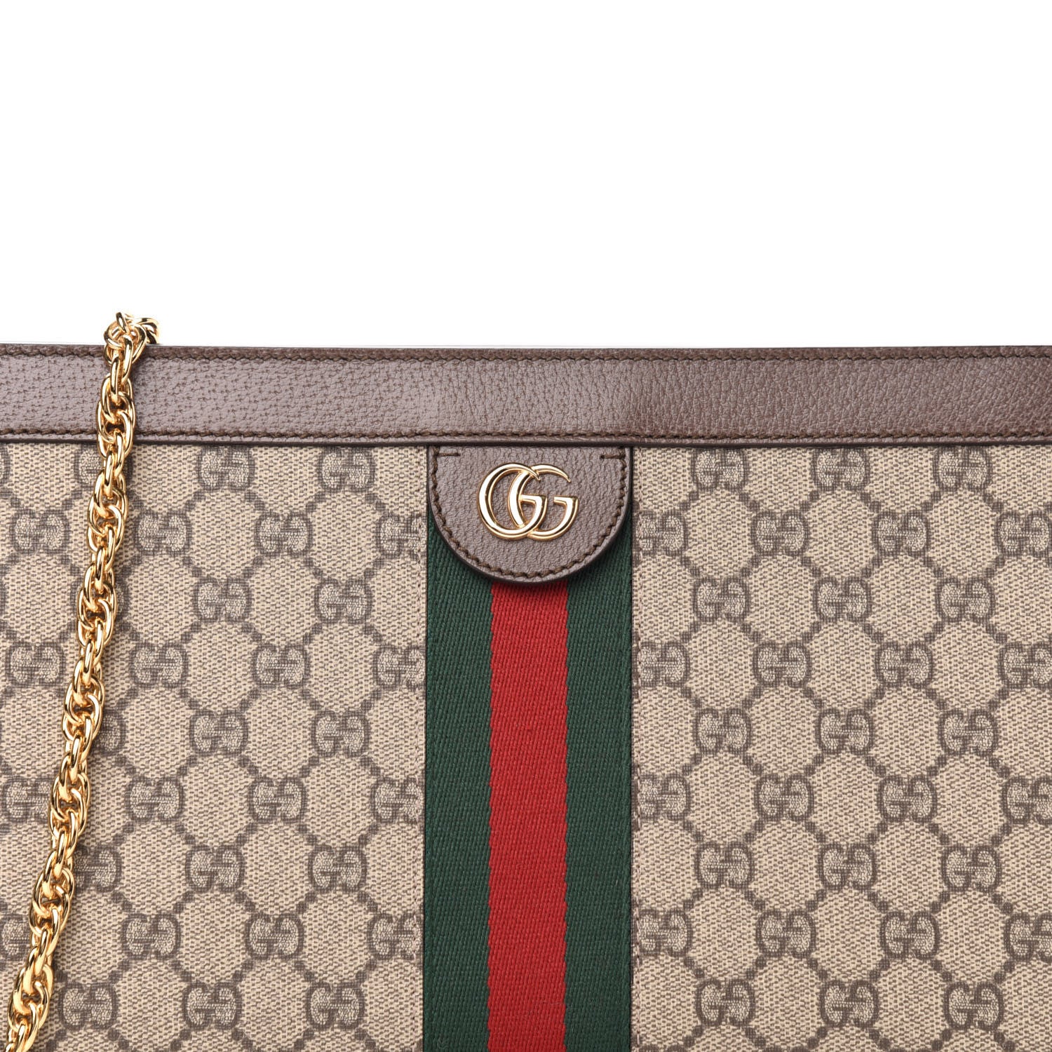 Gucci GG Supreme Monogram Web Medium Ophidia Chain Shoulder Bag Brown 11 of 11