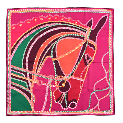 Hermes Silk Robe Du Soir Scarf 90 Fuchsia Vert Framboise 1 of 3