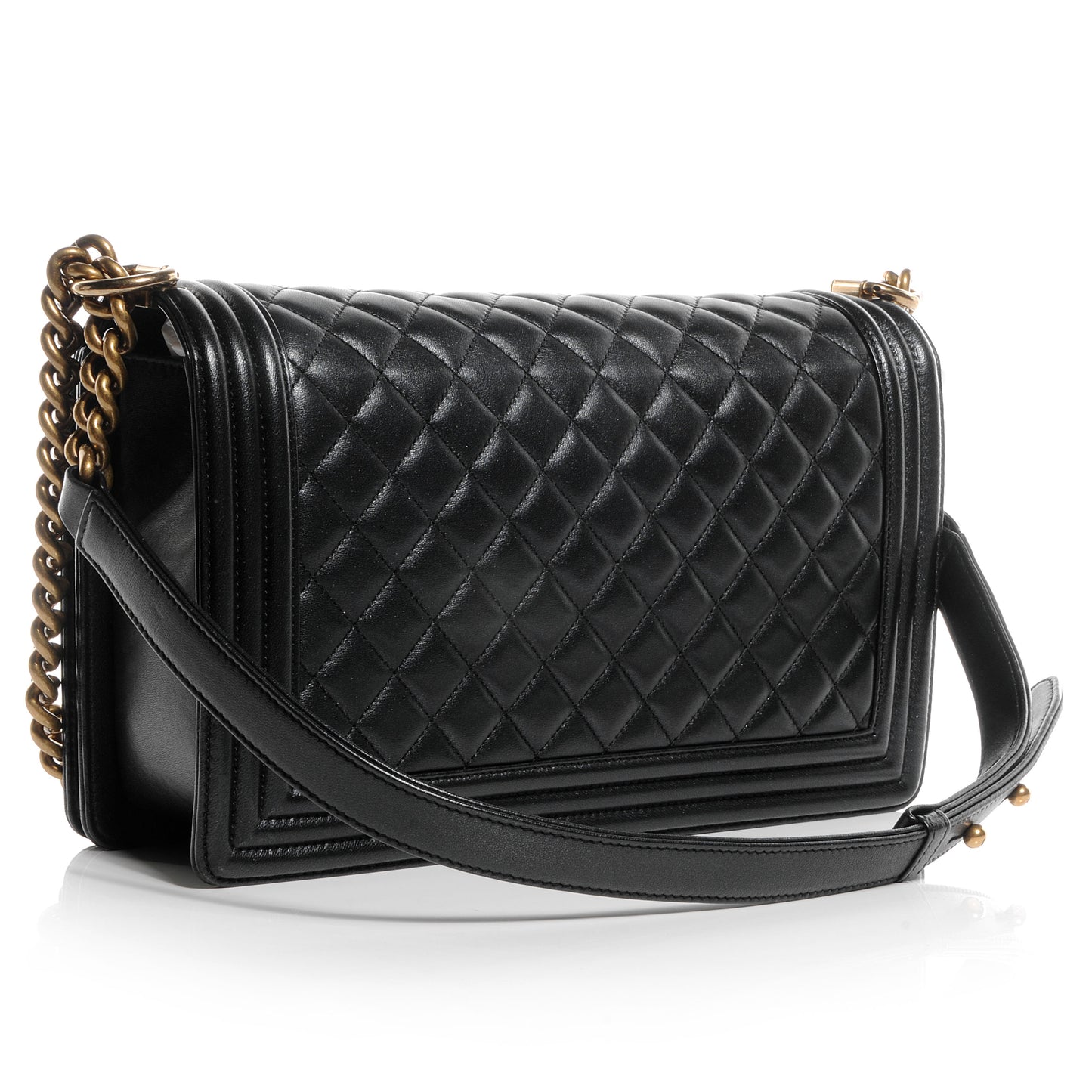 Lambskin New Medium Boy Flap Bag Black