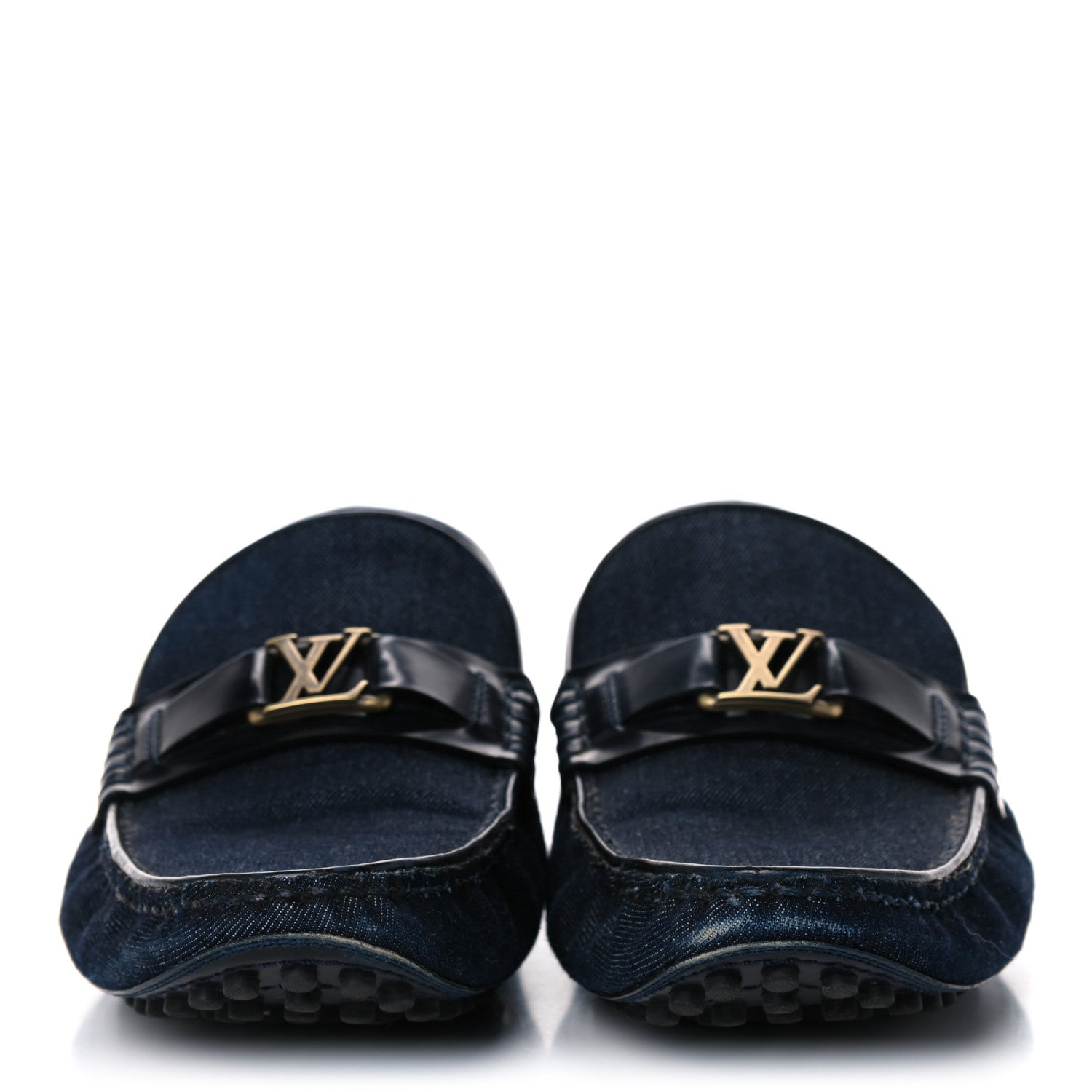 Louis Vuitton Denim Mens Hockenheim Moccasin Loafers 8.5 Marine 2 of 21