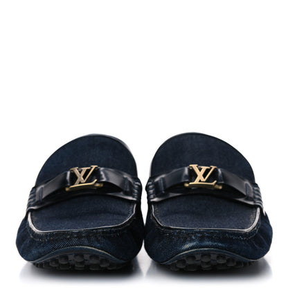 Louis Vuitton Denim Mens Hockenheim Moccasin Loafers 8.5 Marine 2 of 21
