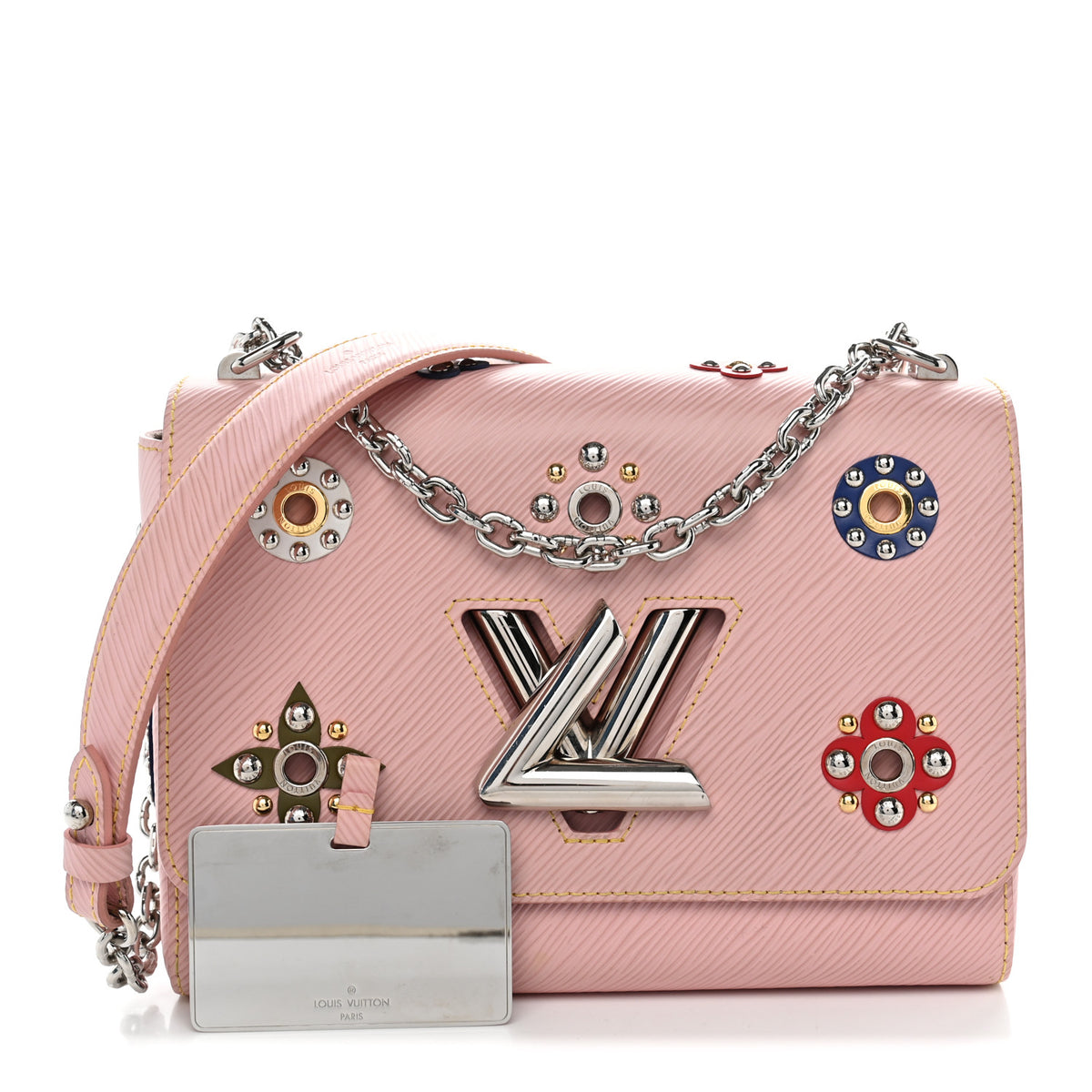 Louis Vuitton Epi Mechanical Flowers Twist Shoulder Bag MM Rose Ballerine 3 of 11