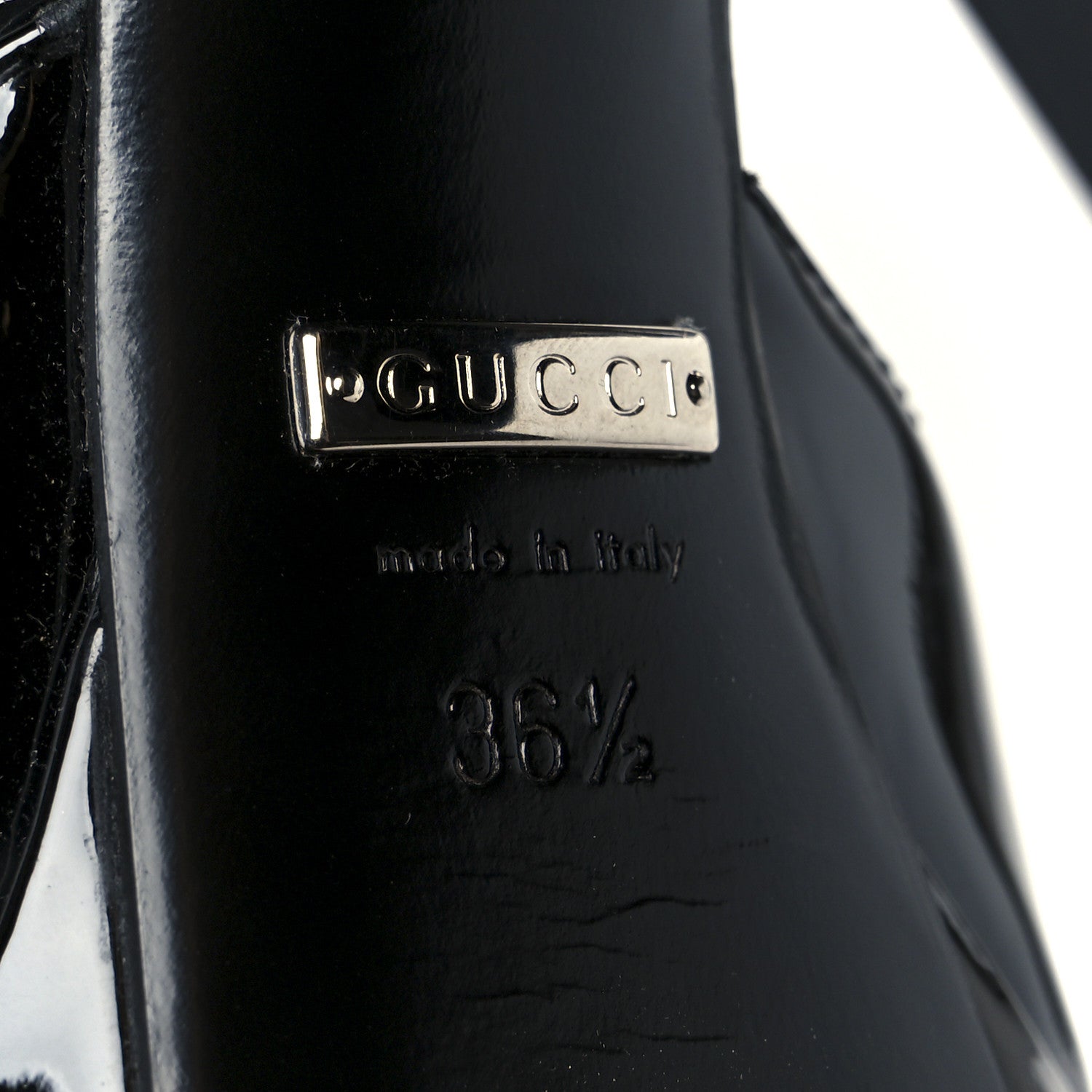 Gucci Patent Crystal Double G Platform Pumps 36.5 Black 8 of 10