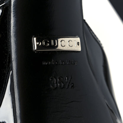 Gucci Patent Crystal Double G Platform Pumps 36.5 Black 8 of 10
