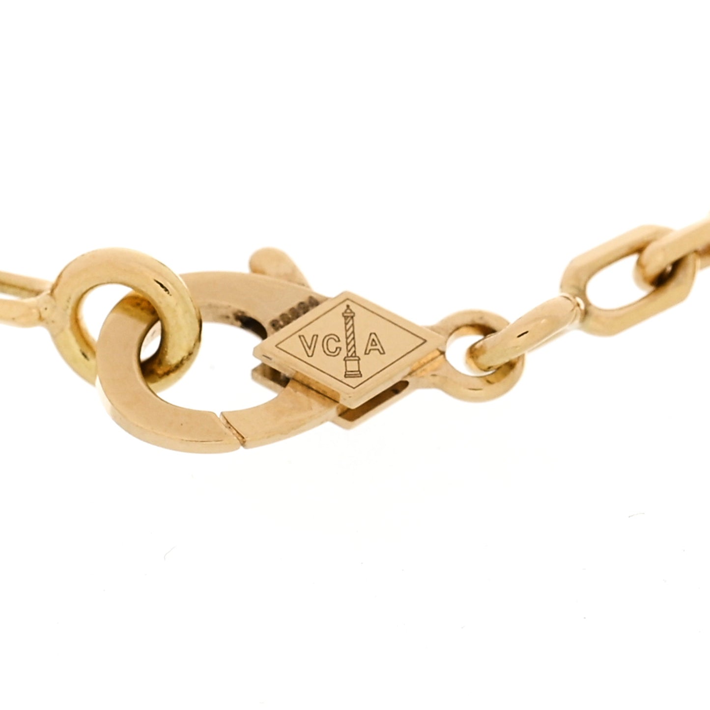 VAN CLEEF &amp; ARPELS 18K Yellow Gold Mother of Pearl 5 Motifs Vintage Alhambra Bracelet