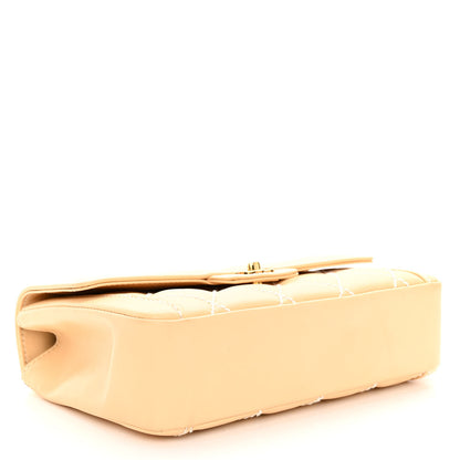 Chanel Calfskin Quilted Wild Stitch Top Handle Flap Beige 4 of 9